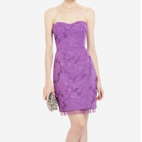 BCBGMaxAzria Dresses & Skirts - BCBG MaxAzria Strapless 3D Flower Embellished Dress Size 6